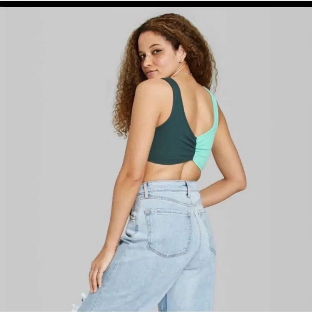 Wild Fable Color Block Crop Top - Picture 3 of 7